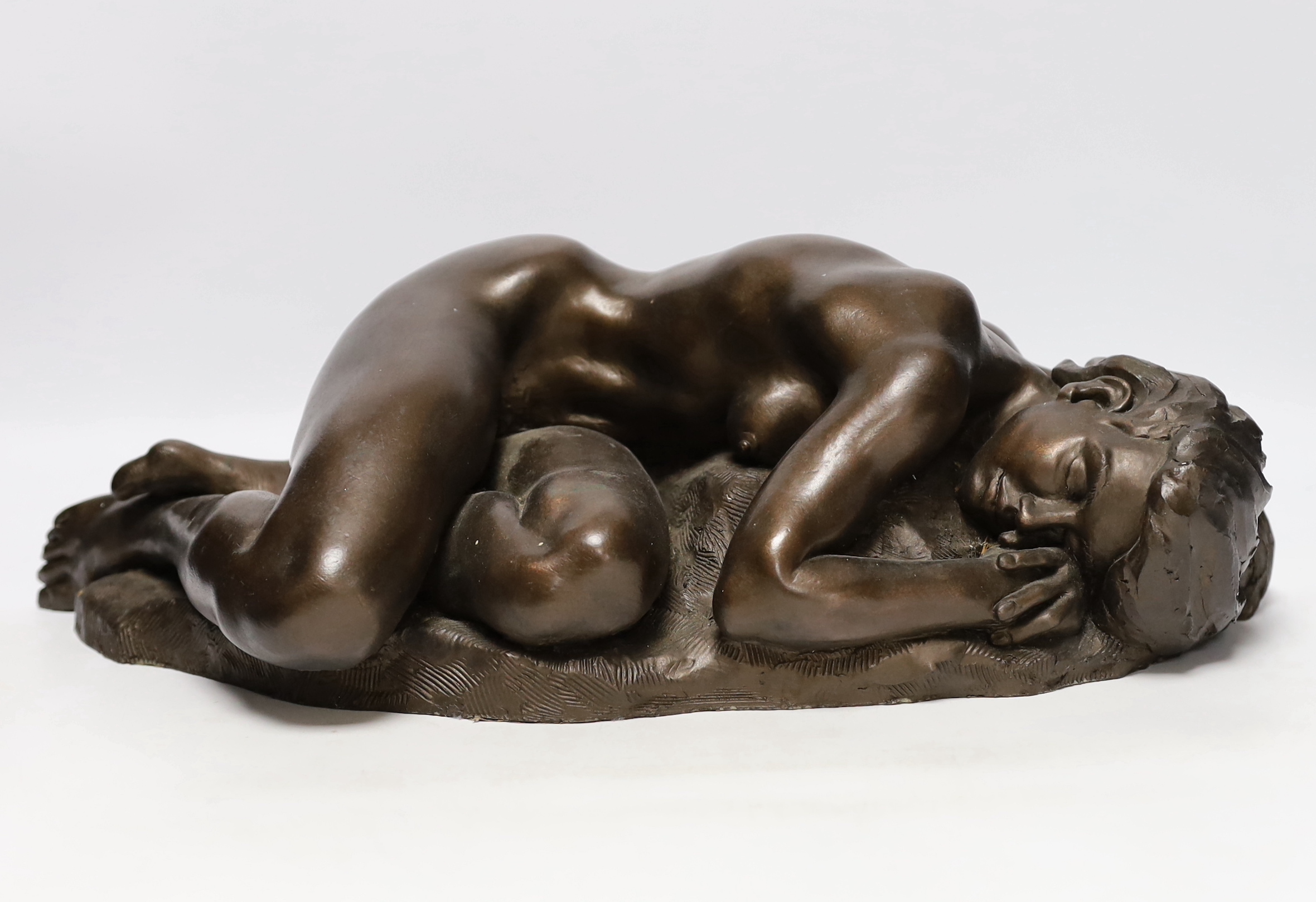 Ronald Cameron (b.1930), a bronzed composition figure “Olivia” and one other, height 38cm
